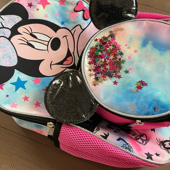 Disney Minnie Mouse Girls Backpack, Lunch Box, Water Bottle & 9 Month Top - Picture 6 of 16
